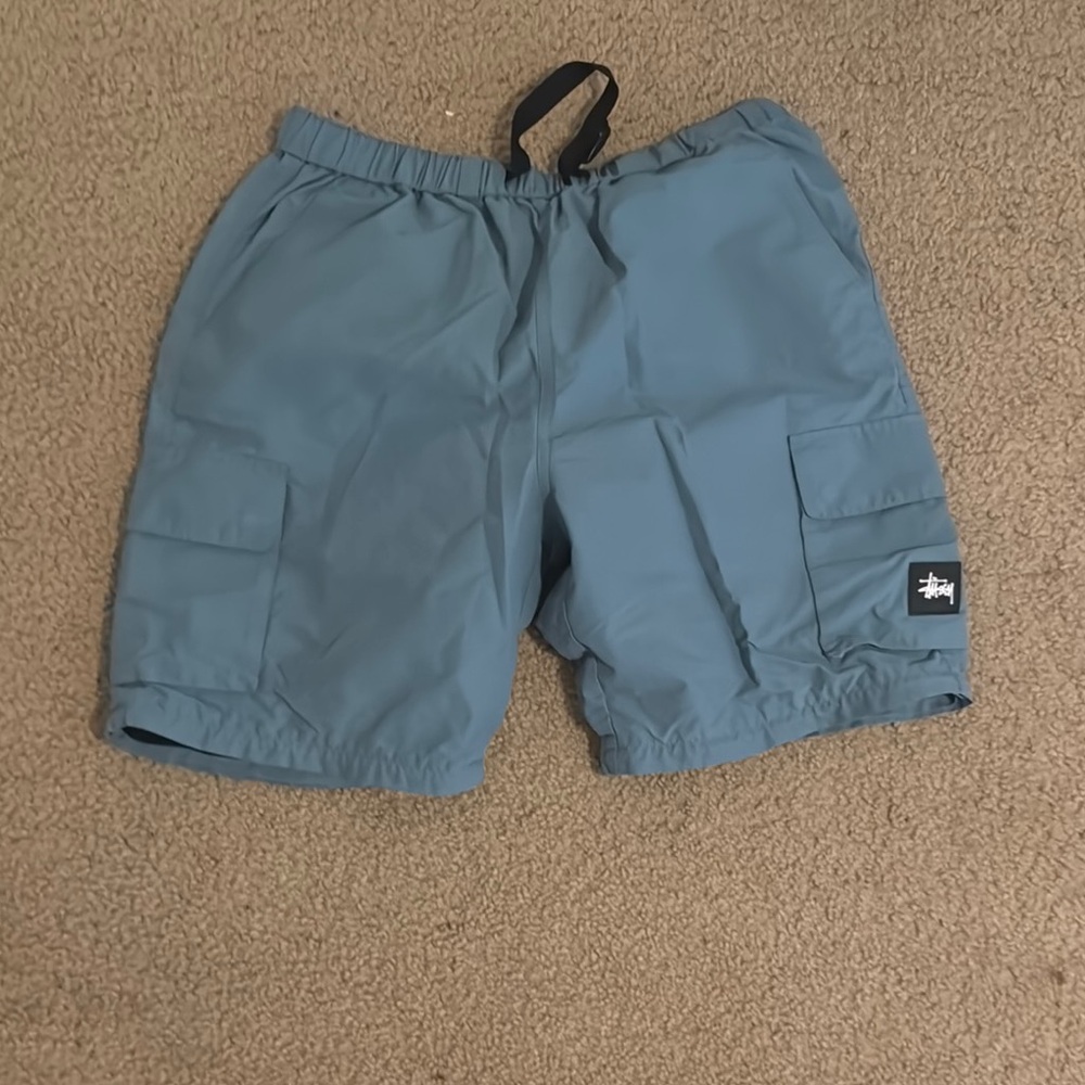 Stussy Blue Cargo Shorts Lightweight Casual